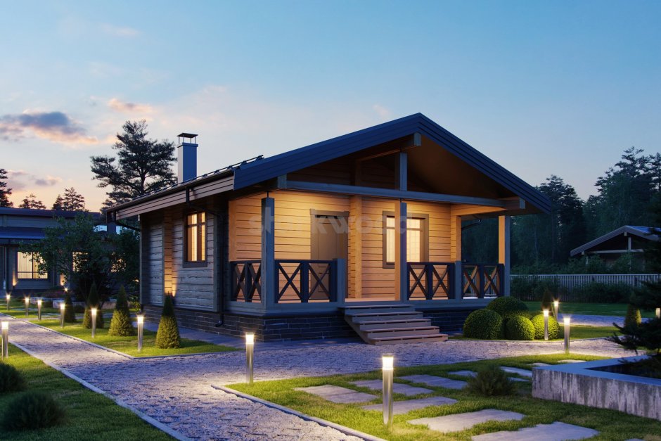 Дом из клееного бруса 1 этажный Kontio