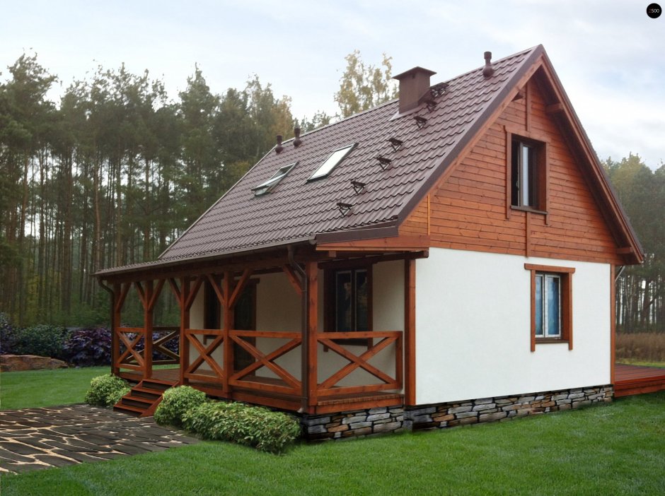 Терраса с двускатной крышей