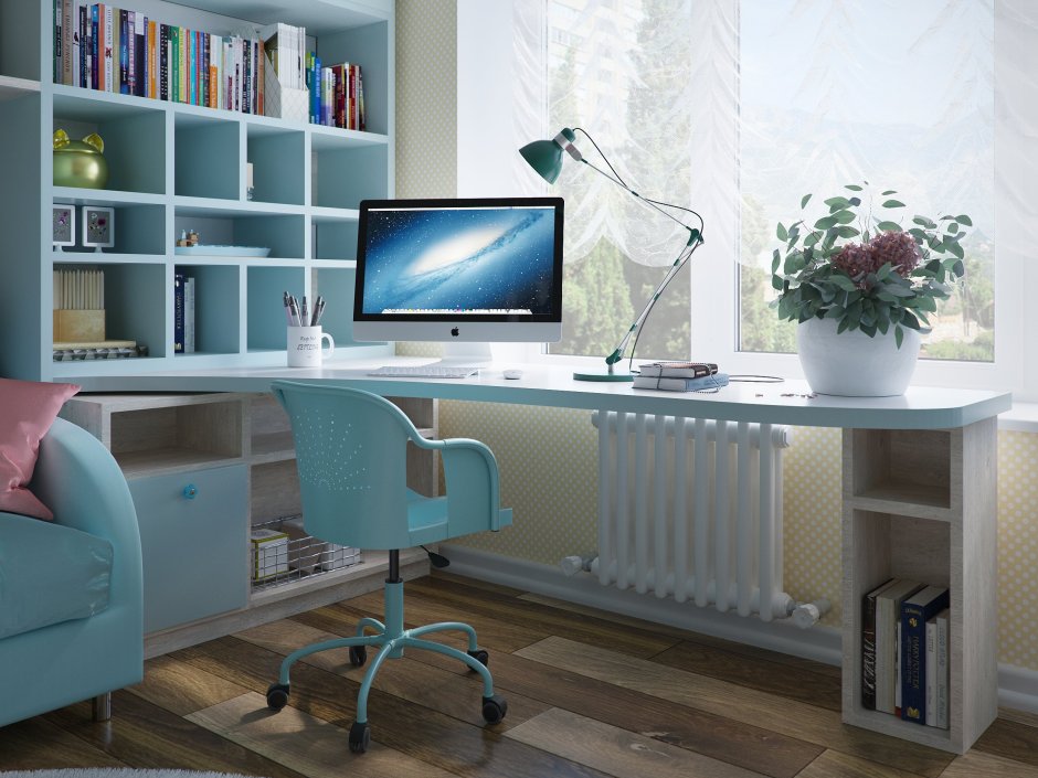 Письменный стол для школьника у окна