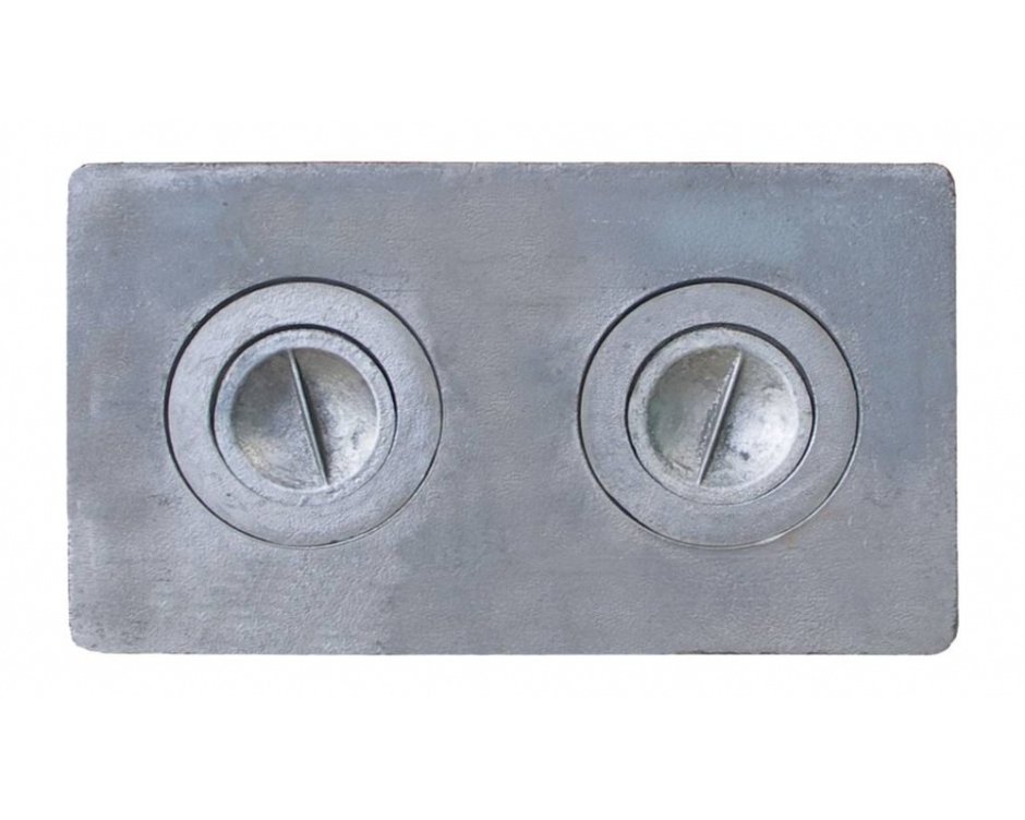 Плита чугунная 2-конф., п2-1, 340*585, малая