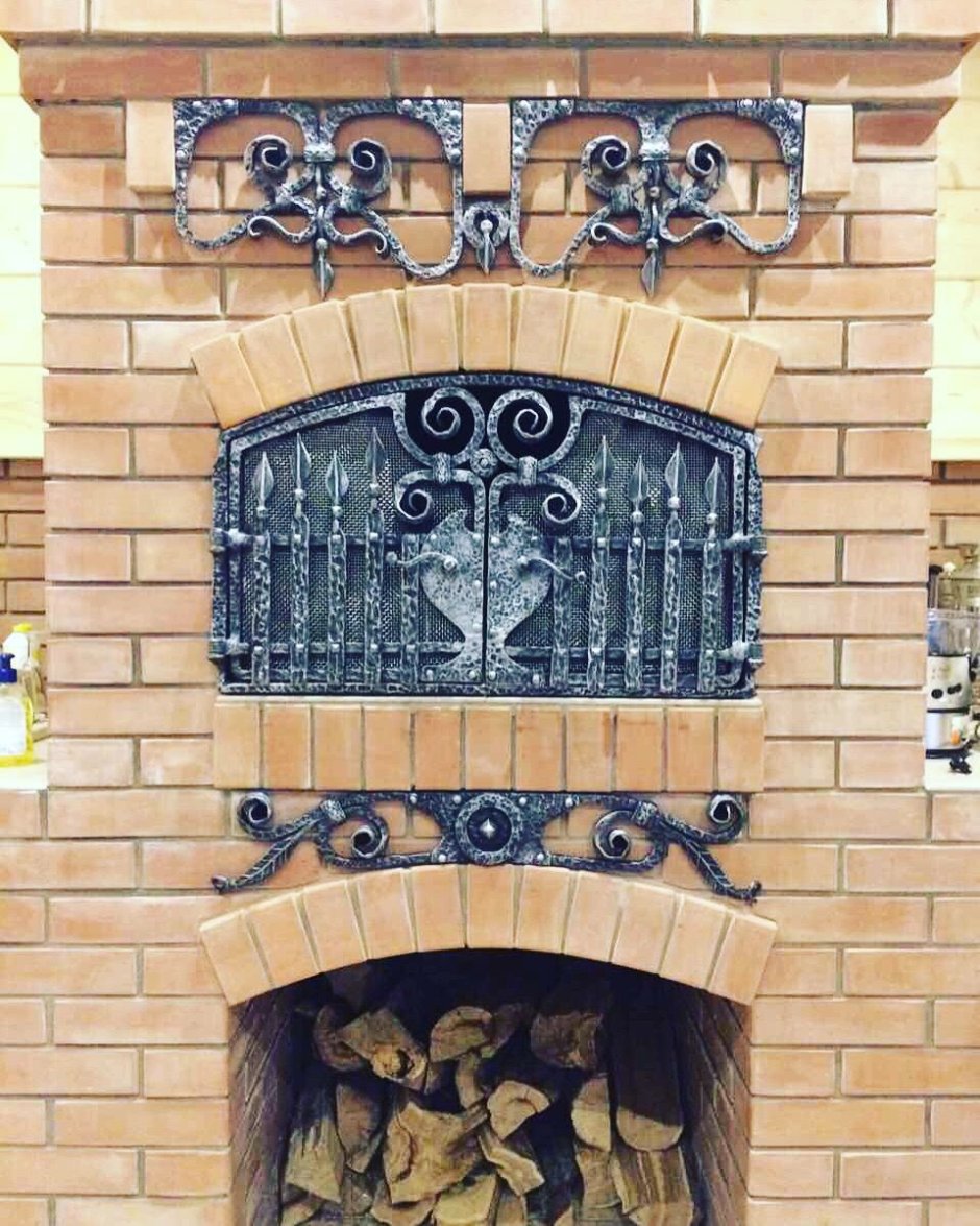 Дверки на камин кованые