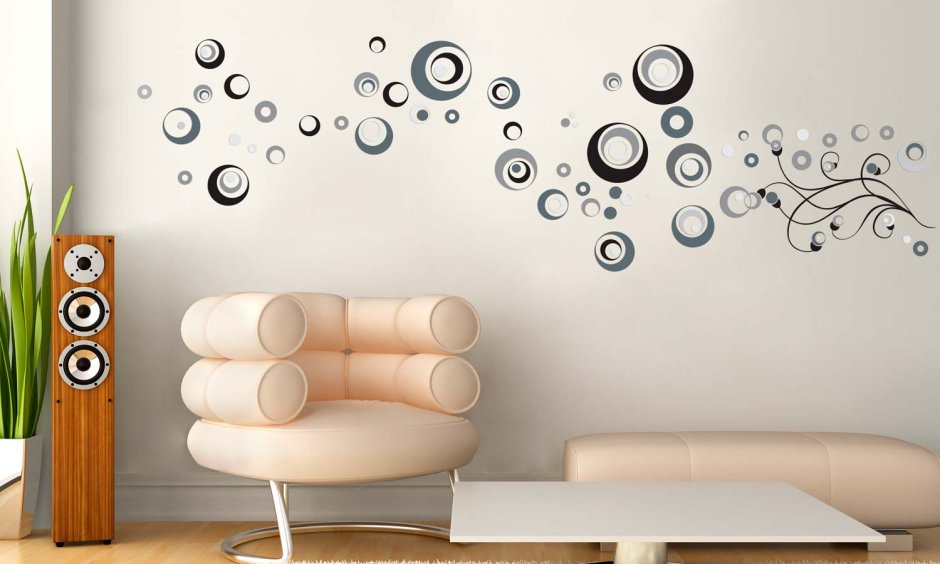 Интерьерные наклейки на стену больших размеров в зал