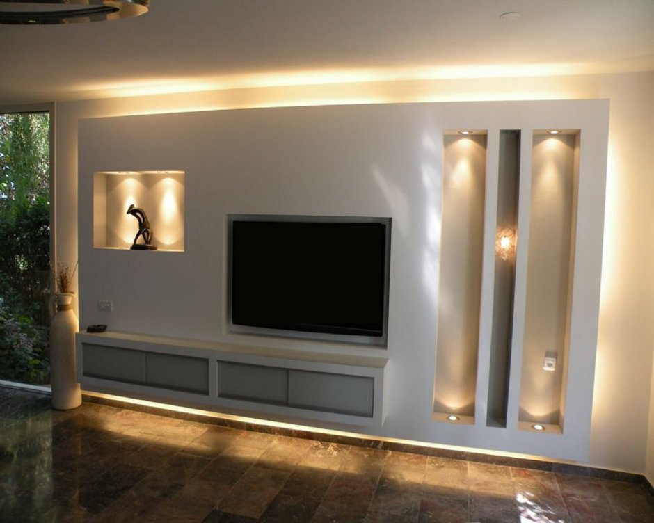 Ниша под телевизор с подсветкой