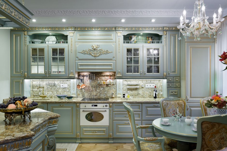 Кухня Анжелика олива патина