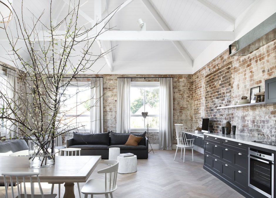 Обои Мельбурн в интерьере лофт