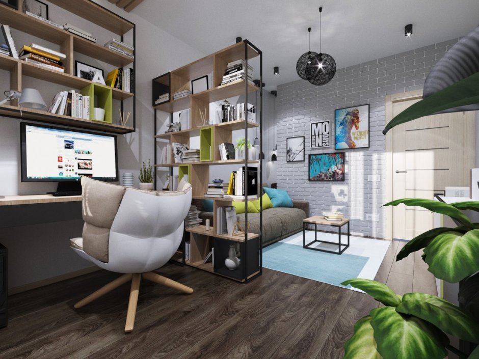 Комната в стиле лофт 12кв