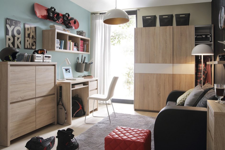 Комната подростка 12 кв.м в стиле лофт