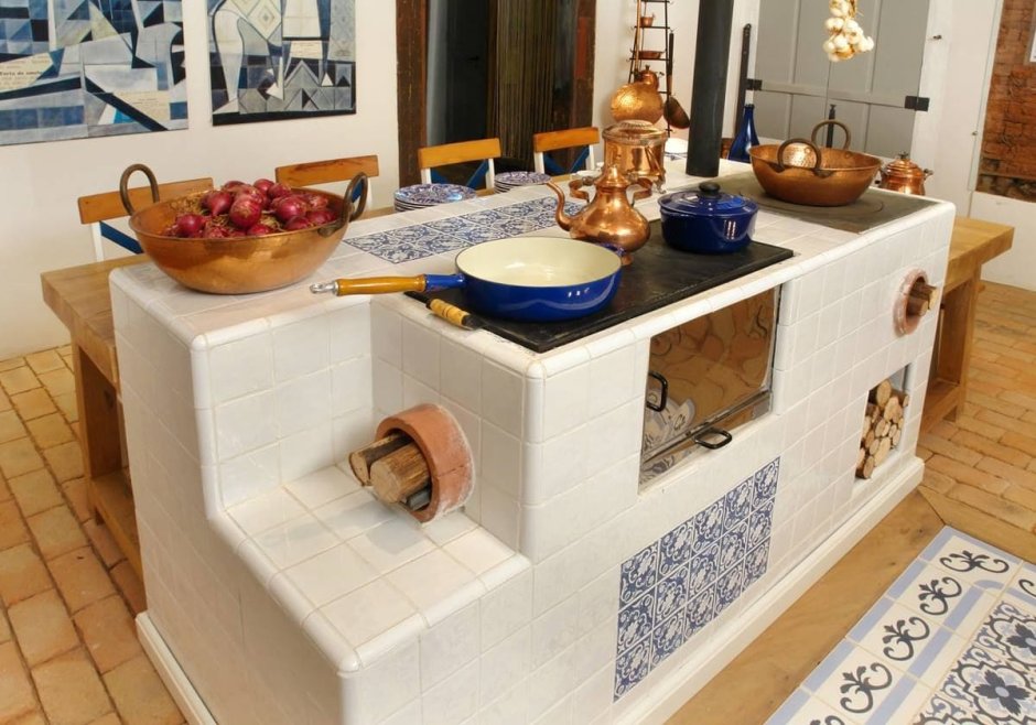 Отделка кухни под кирпич