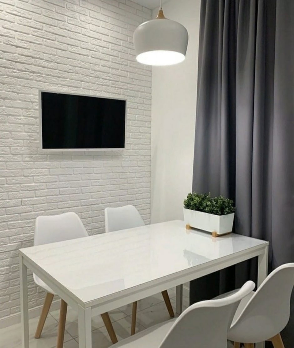 Декоративный кирпич в интерьере кухни