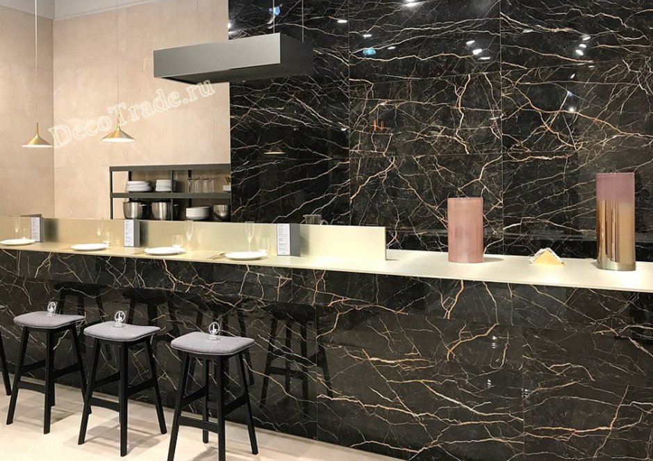 Керамогранит Италон черный мрамор