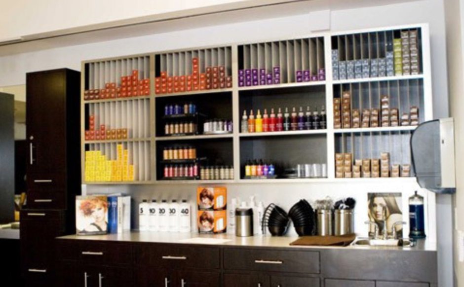 Полки для краски в салон красоты