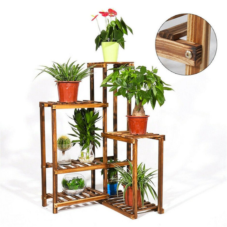 Угловые полки для цветов напольные