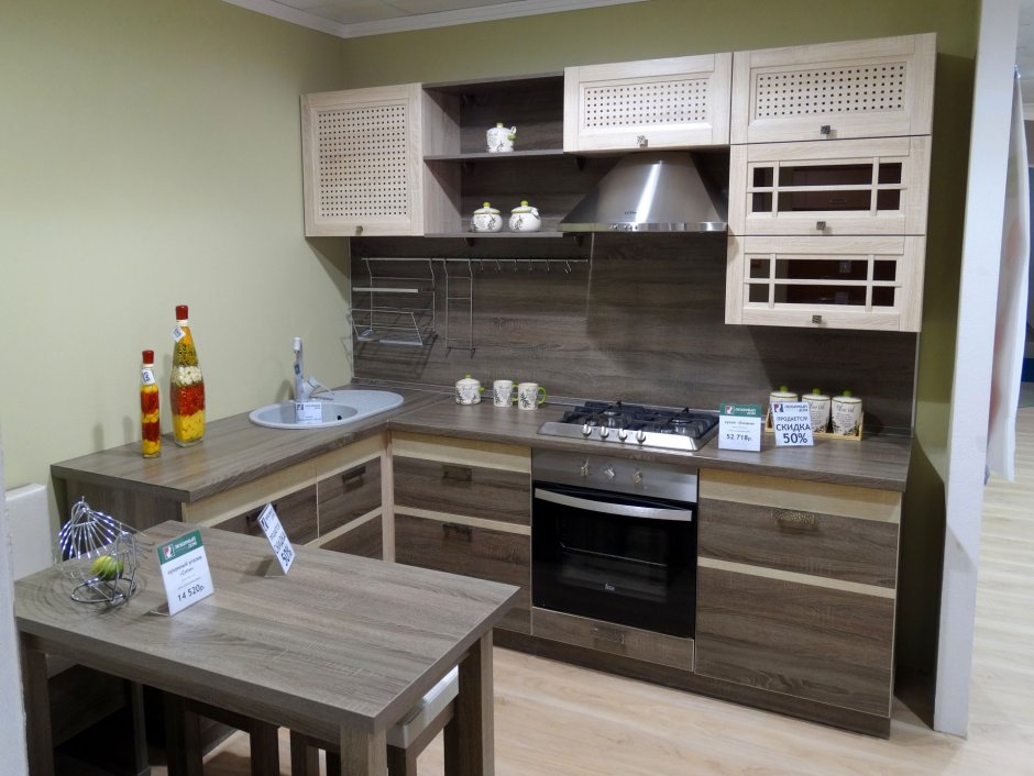 Кухня Лайт 2м сонома глянец белый