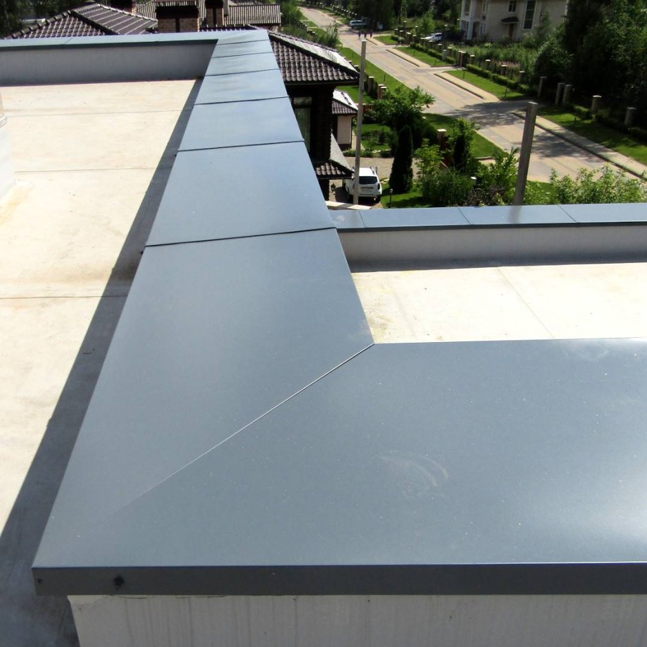 Узел парапета плоской кровли чертеж