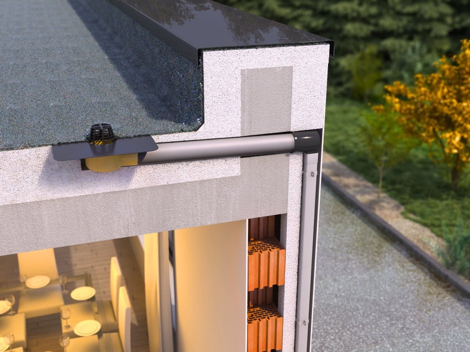 Фальцевая кровля водоотлив