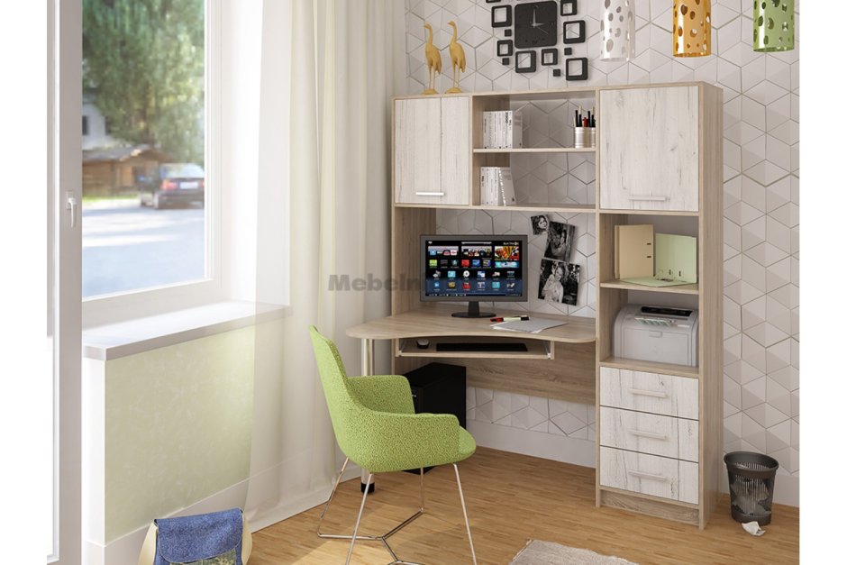 Компьютерный стол Интерлиния СК-011 (дуб венге/дуб серый)