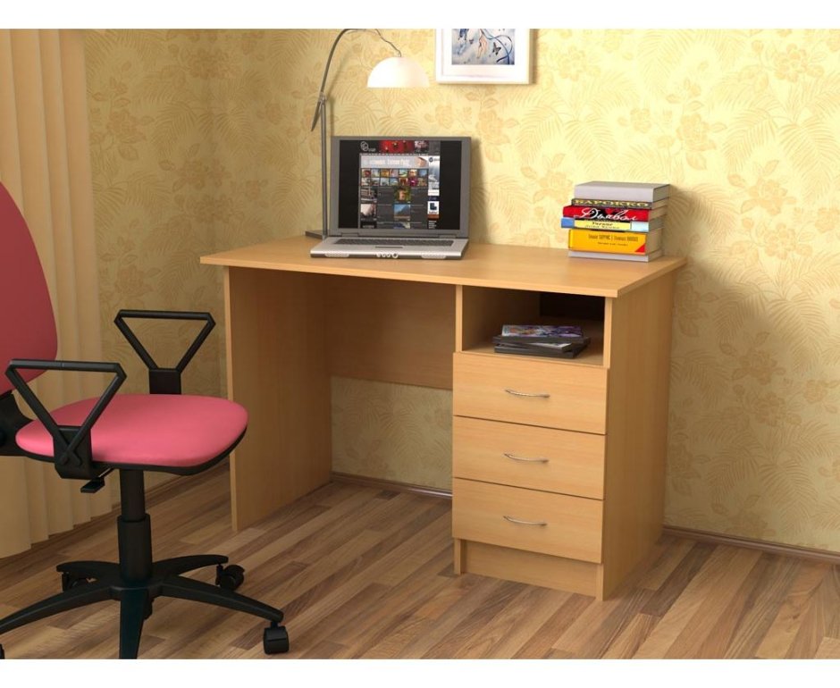 Стол письменный двухтумбовый дуб молочный