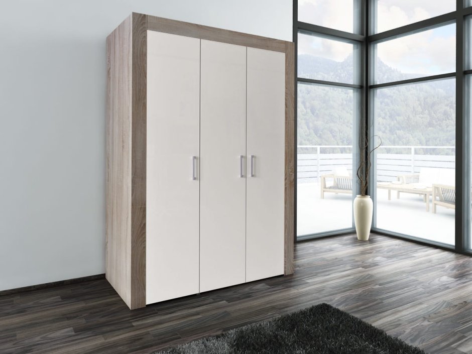 Шкаф Boss-100 сонома, белый глянец