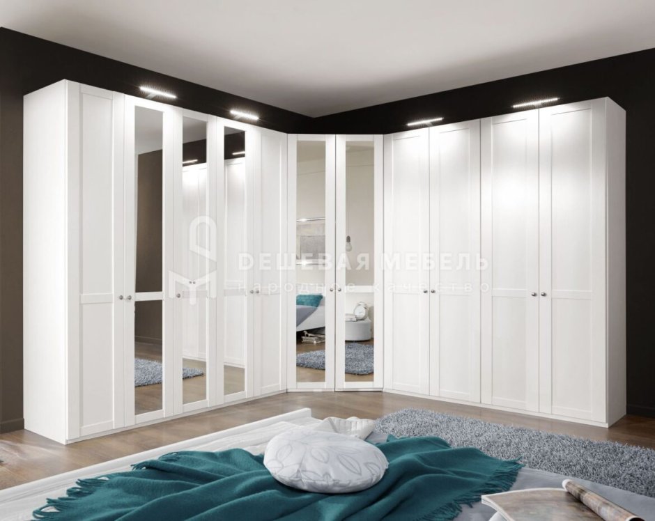 Распашной шкаф Глосс белый