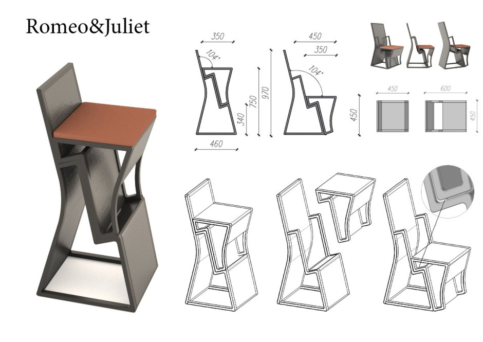 Jory Brigham чертежи стула