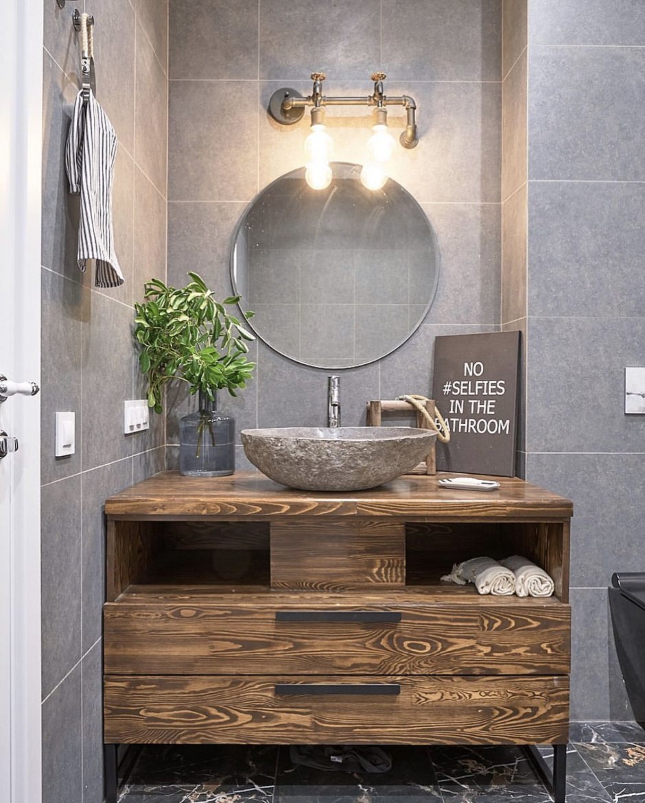 Столешница из дерева в ванную под раковину