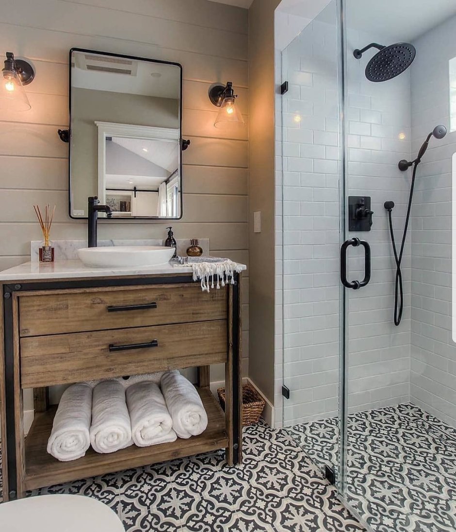 Умывальник в стиле лофт на металлокаркасе