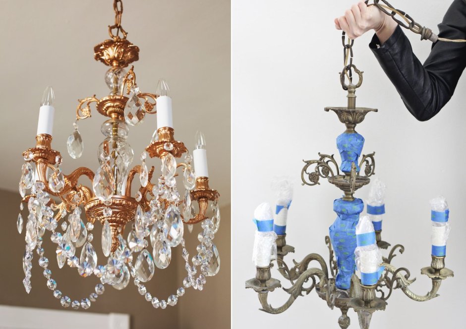 Столик из старой люстры