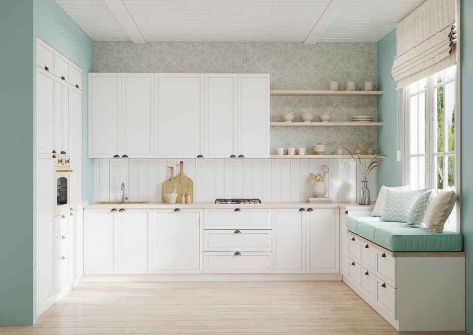 Кухня Ньюпорт белый Леруа