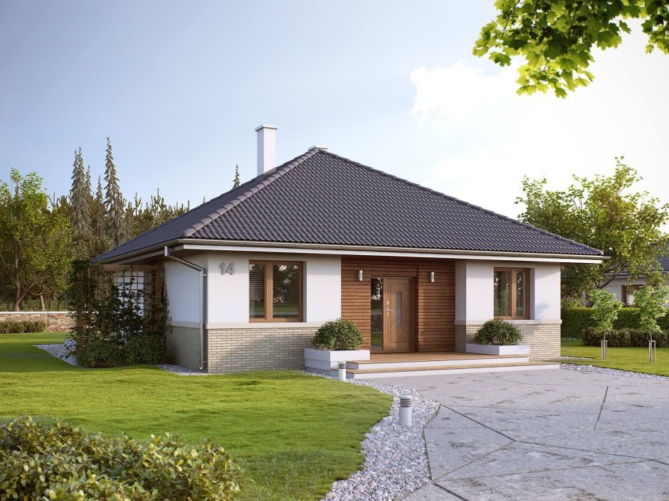 Проект z10 одноэтажный дом с террасой