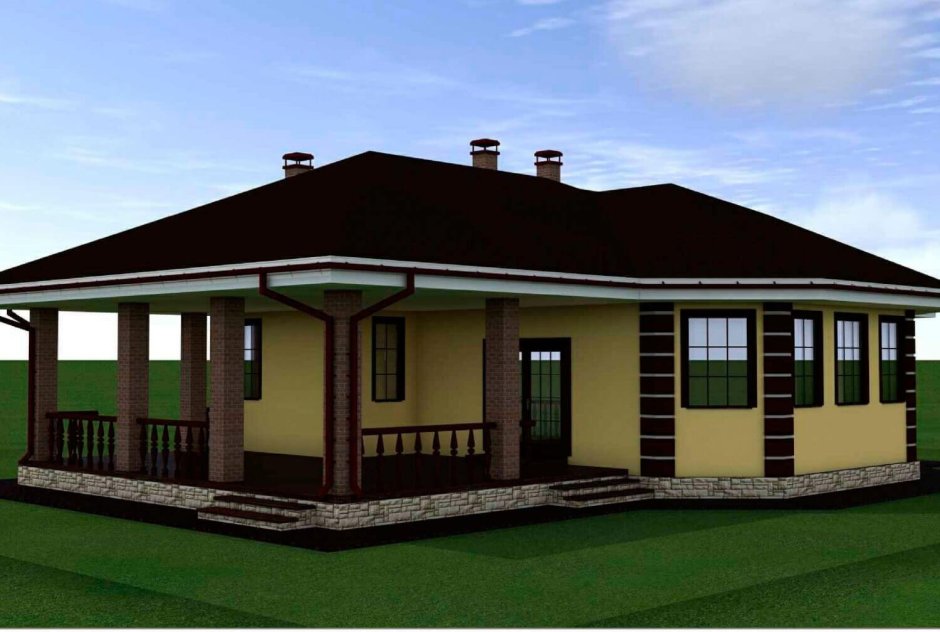 Дом с крышей вальма одноэтажный