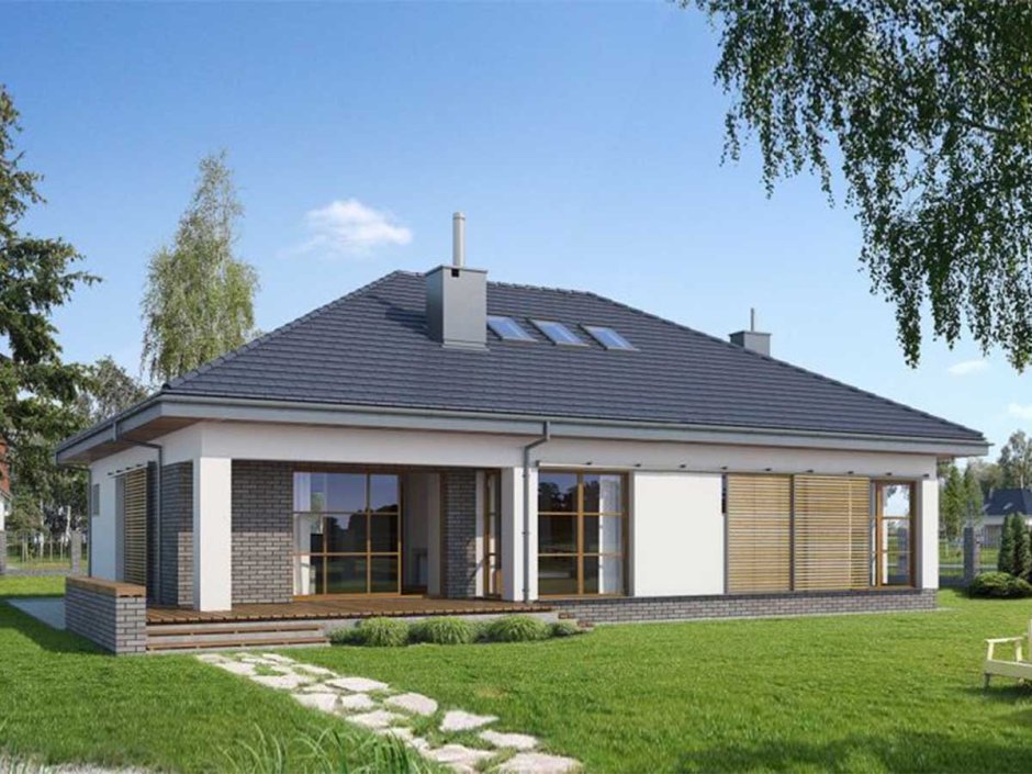 Фахверк с вальмовой крышей