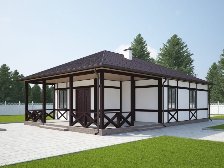 Веранда четырехскатная