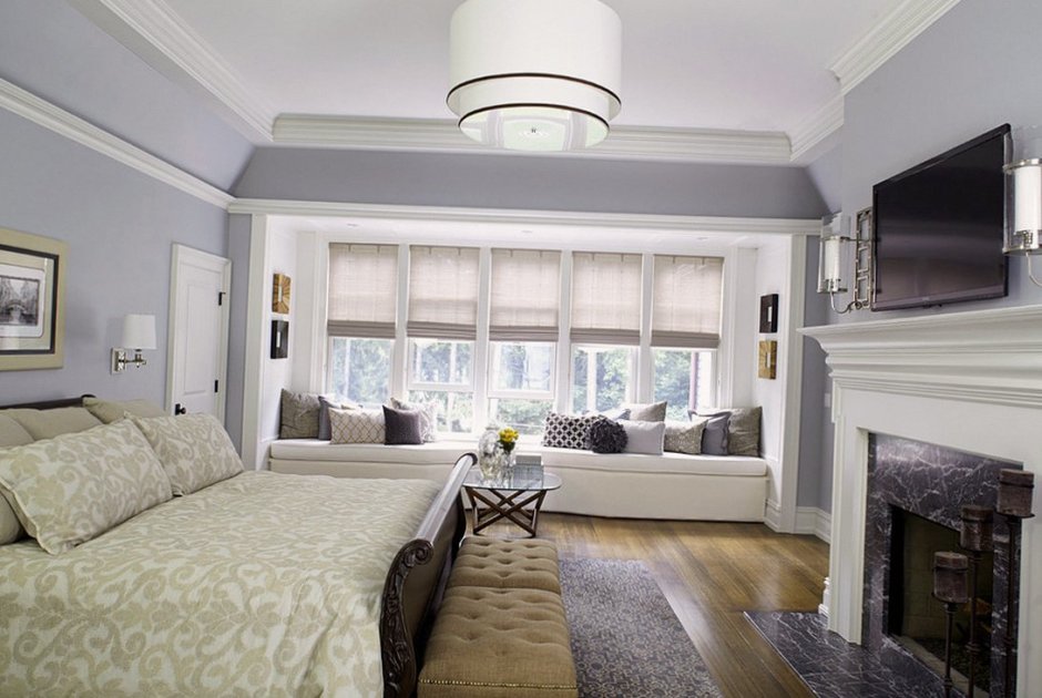 Спальня гостиная с эркером