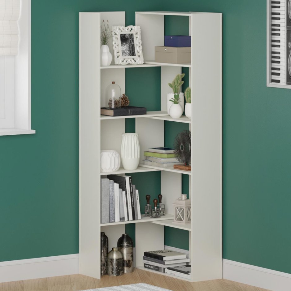 Угловой стеллаж в комнату