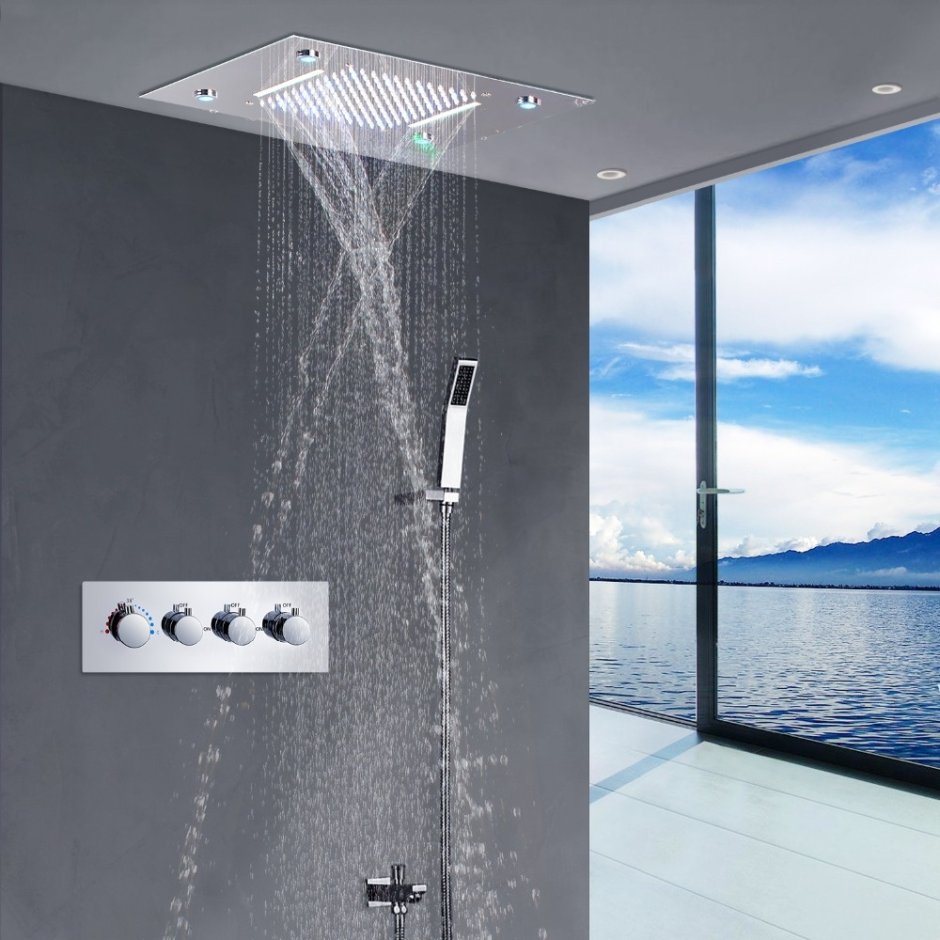 Панель душевая встраиваемая с зенитным душем 2 форсунки lta015