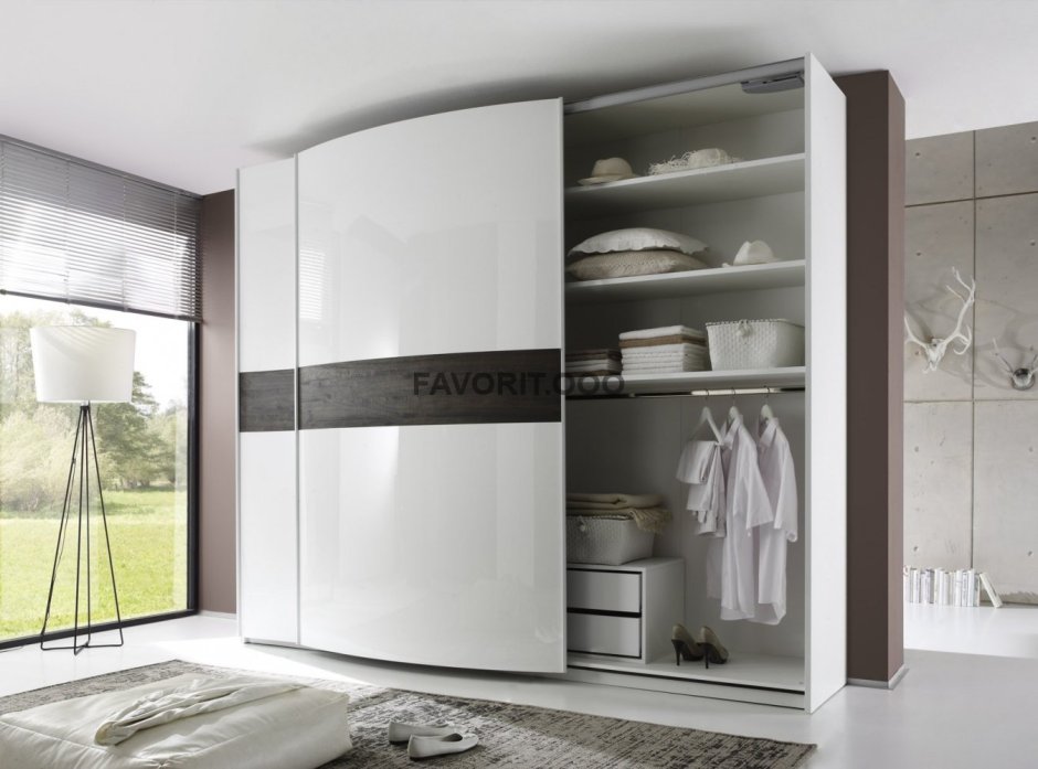 Двухцветный шкаф красивый интерьер