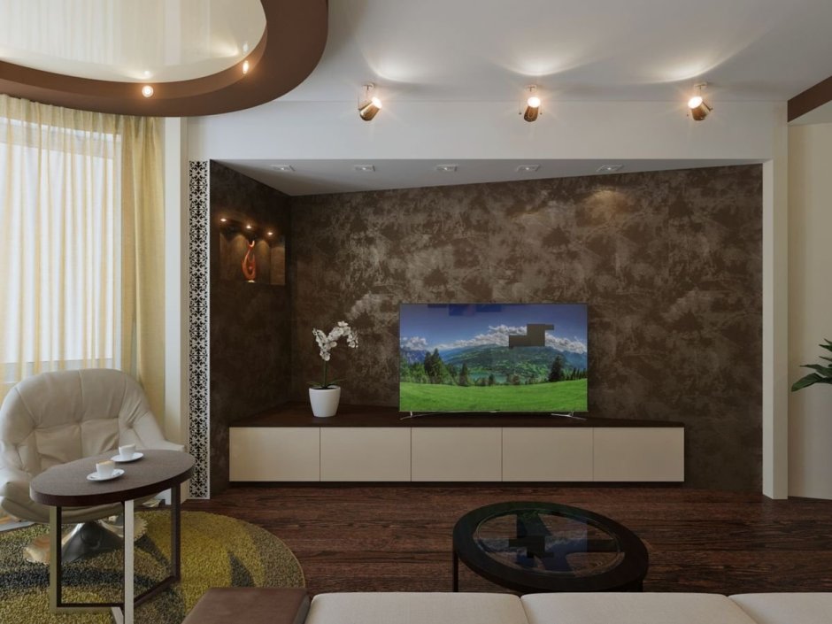 Гостиная неправильной формы