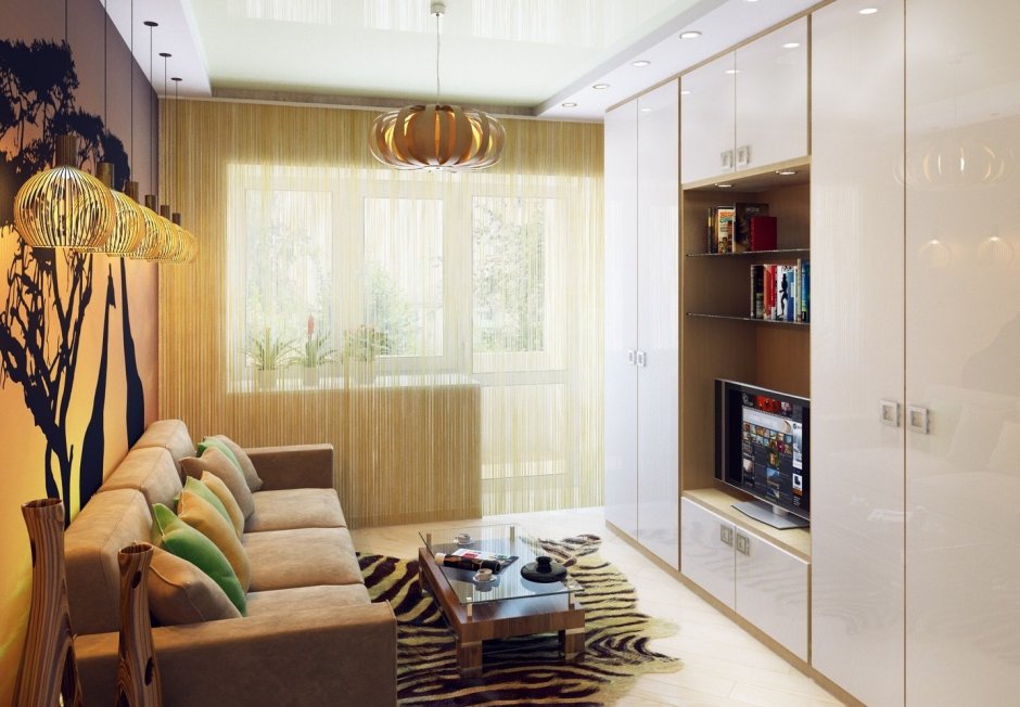 Гостиная 17кв узкая интерьер