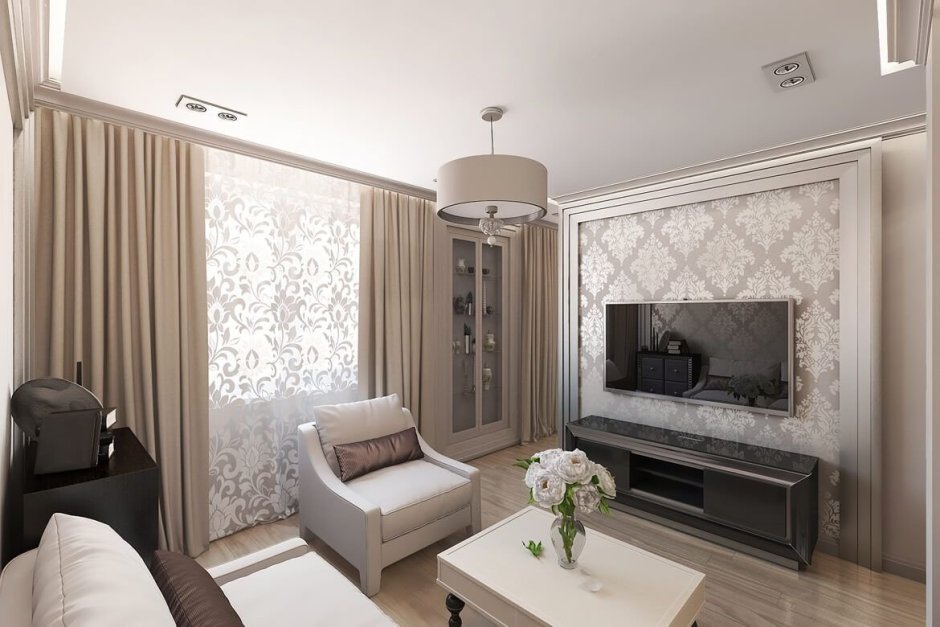 Гостиная хрущевка современная классика