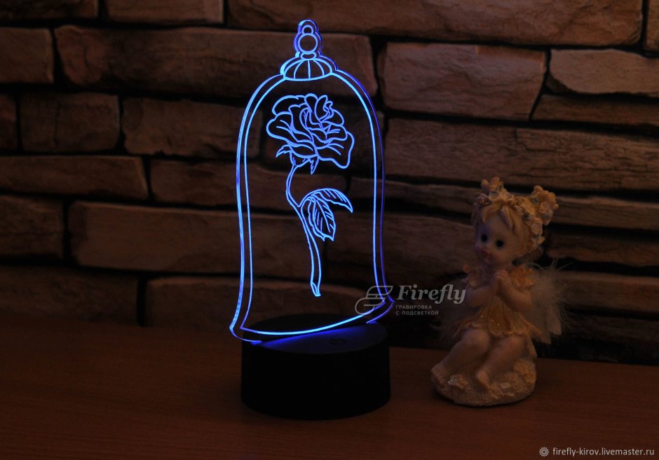 Гравировка на стекле с подсветкой