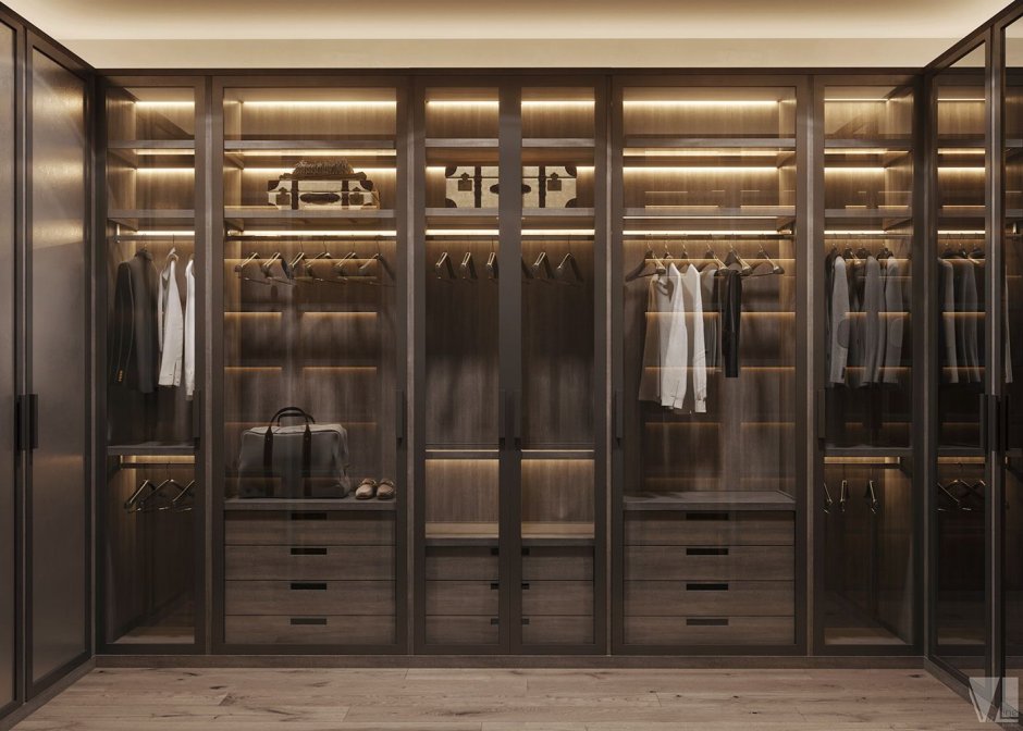 Встроенный шкаф в стиле лофт