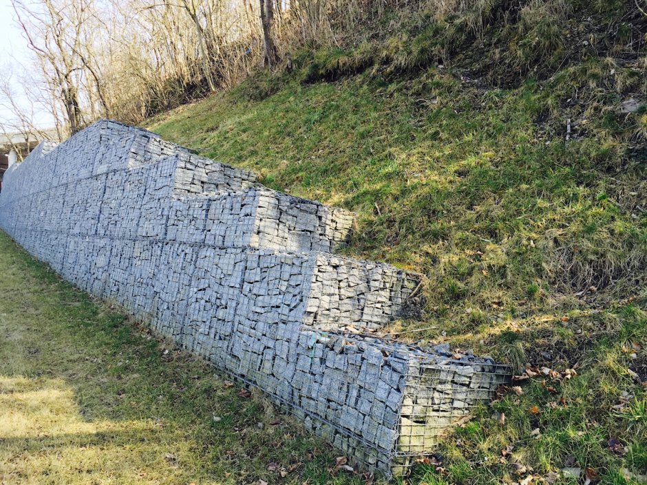 Подпорная стенка из габионов текстура