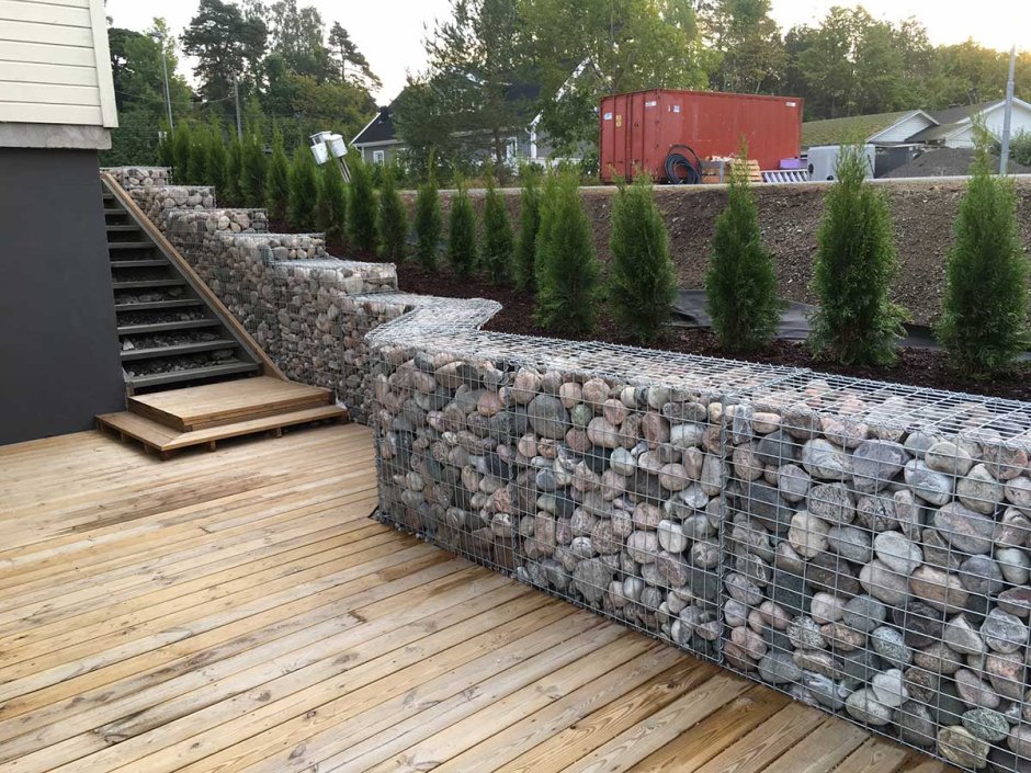 Подпорные стены габионы ландшафт