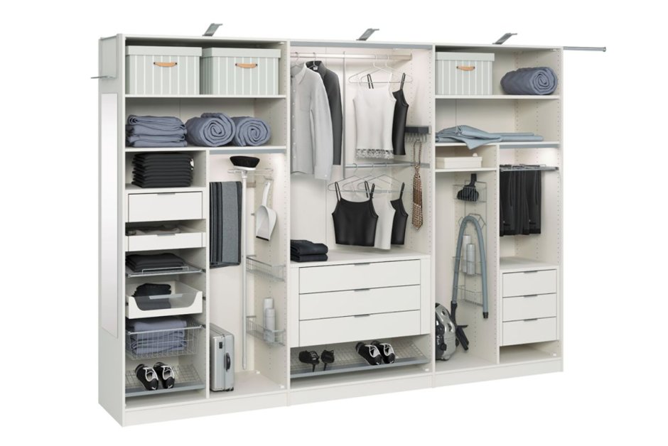 Наполнение шкафа для троих детей