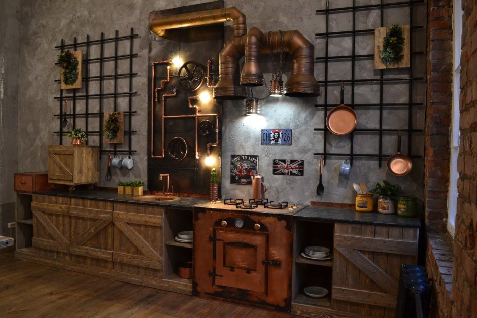 Стимпанк стиль интерьер Жюль Верн