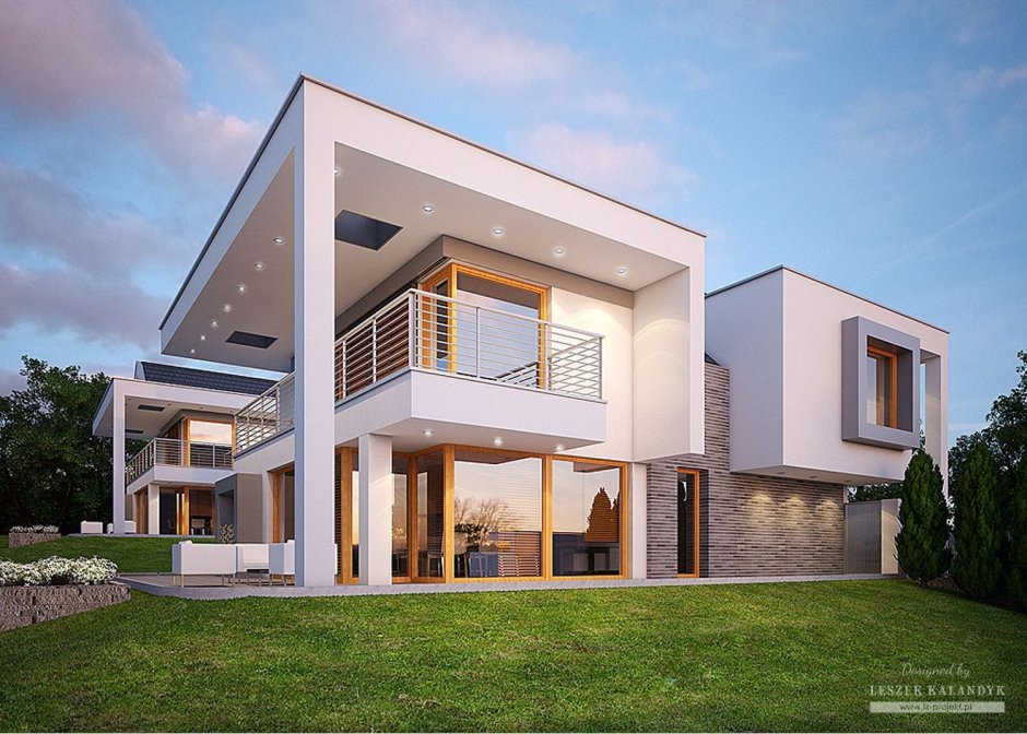 Коттедж с плоской крышей