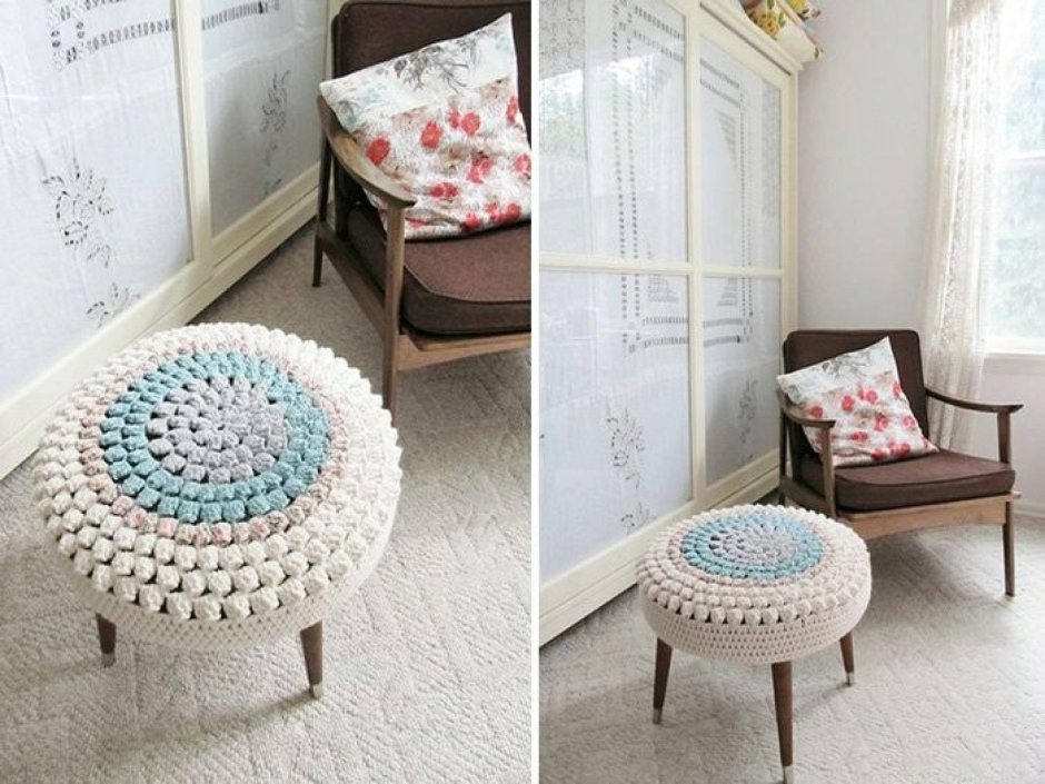 Накидка на стул из трикотажной пряжи