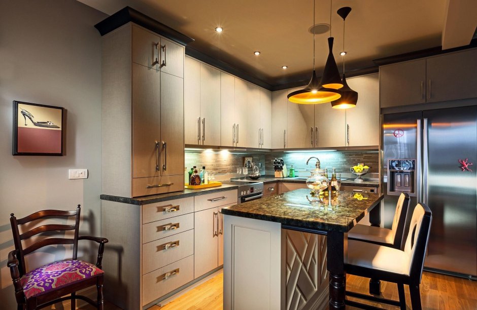 Красивое освещение на кухне