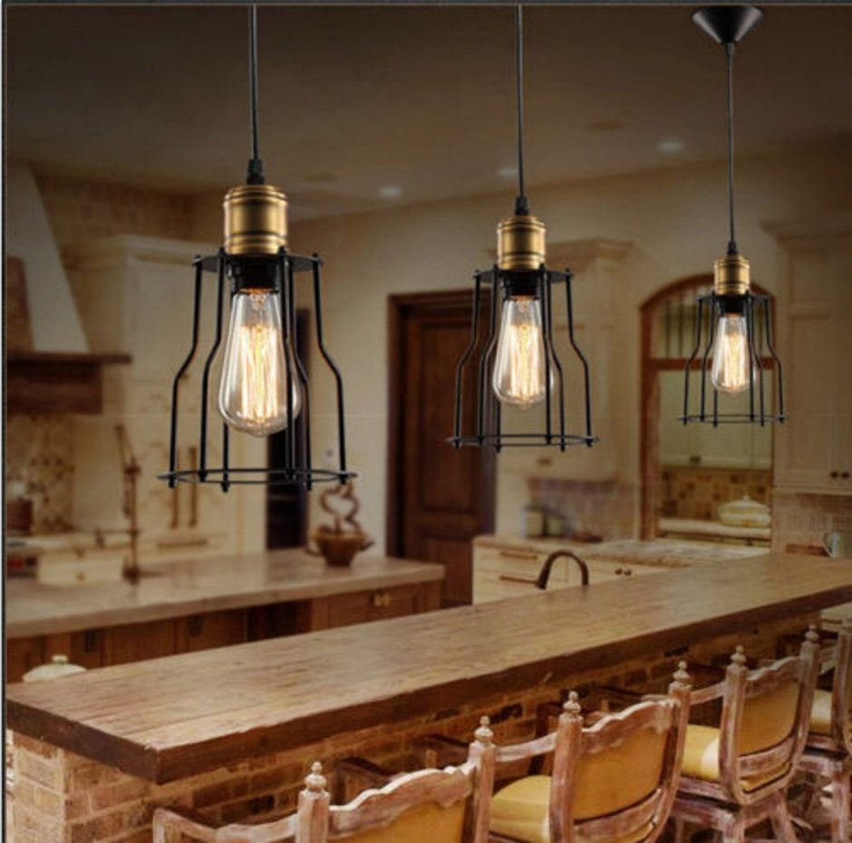 Лампа лофт над барной