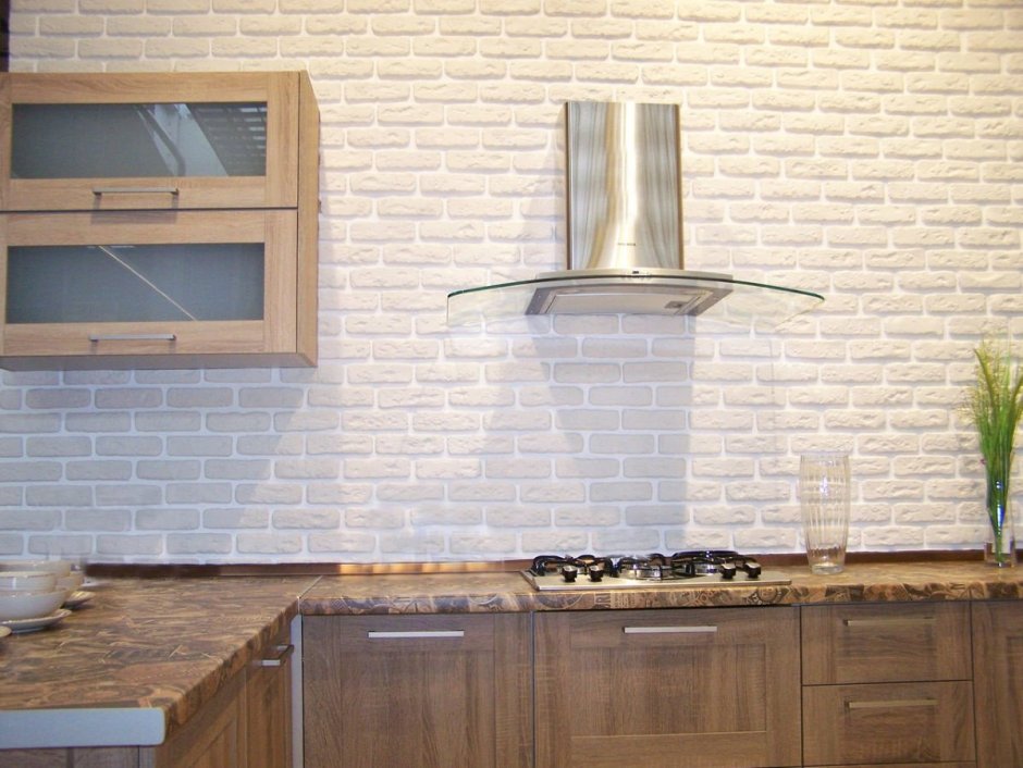 Фартук для кухни под кирпич